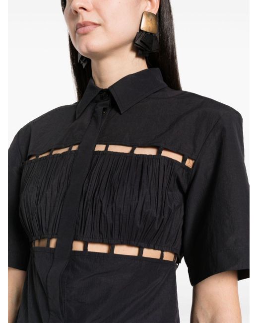 Blusa Satu con pliegues Nanushka de color Black