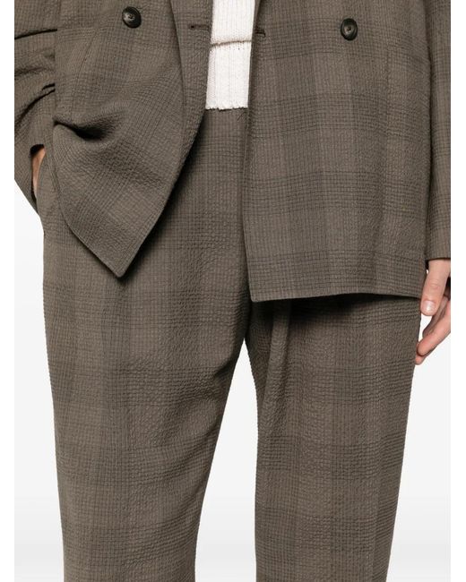 Tagliatore Gray Checked Double-Breasted Suit for men