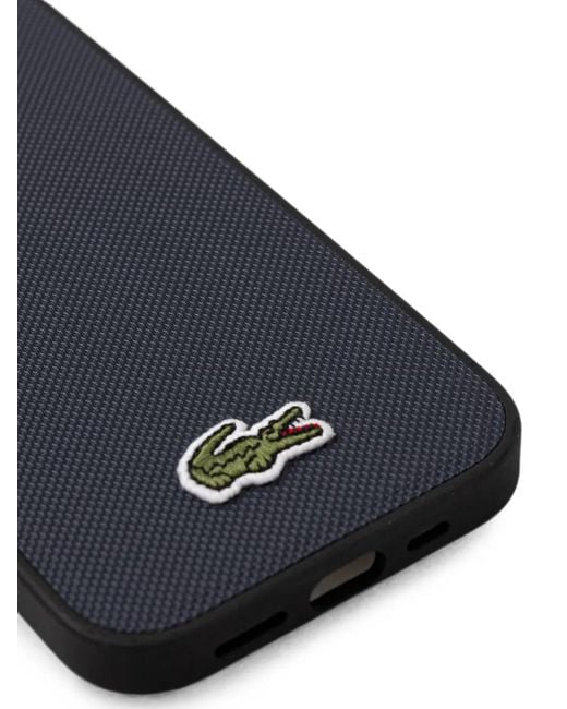Lacoste Blue Logo-Patch Textured Iphone 16 Case
