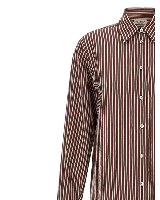 Le twins Brown Brina Striped Midi Dress