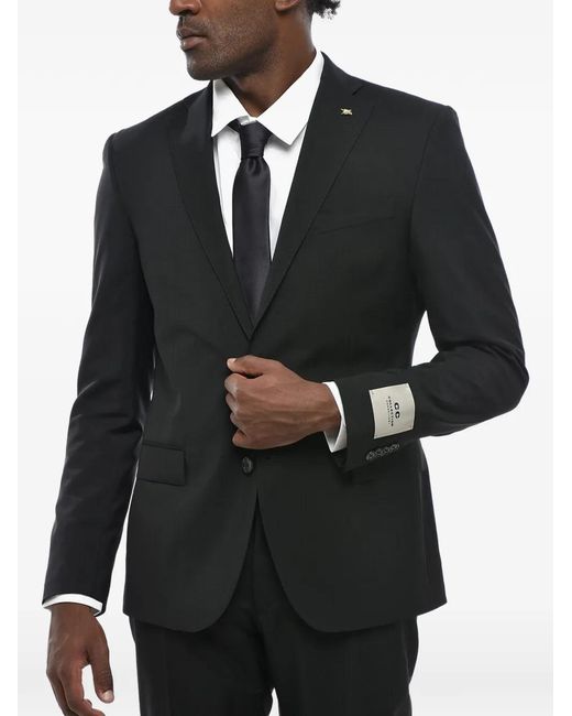 Corneliani Black Single-Breasted Wool-Blend Suit for men