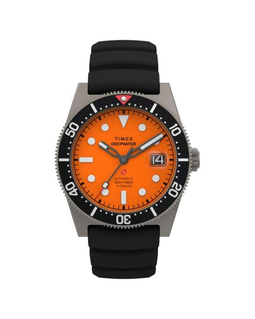 Timex Orange Deepwater Reef Titanium 41Mm Watch for men