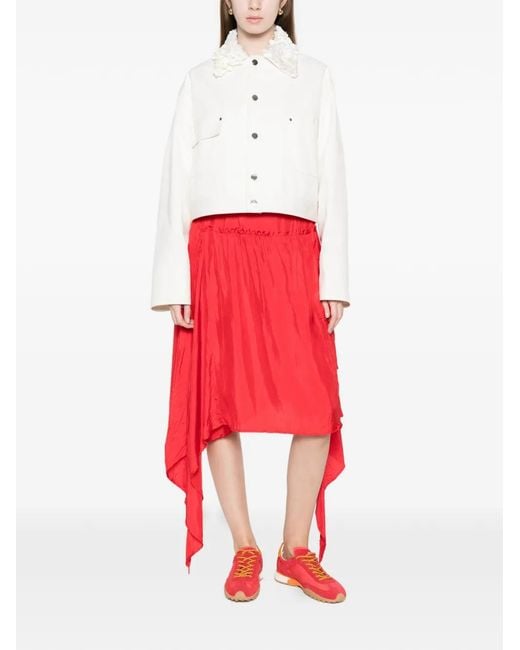 Plan C White Floral Collar Jacket