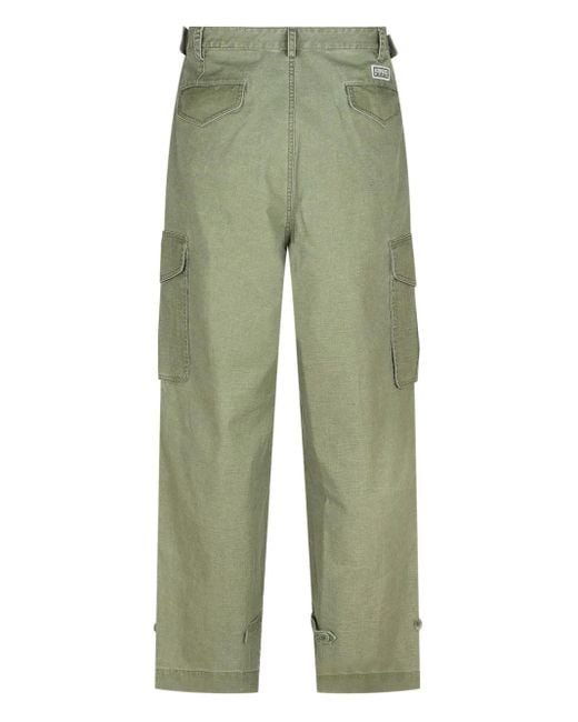 KENZO Green Adjustable Cargo Trousers for men