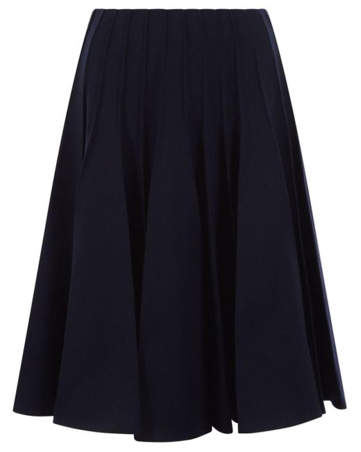 Bottega Veneta Blue Wool Pleated Skirt