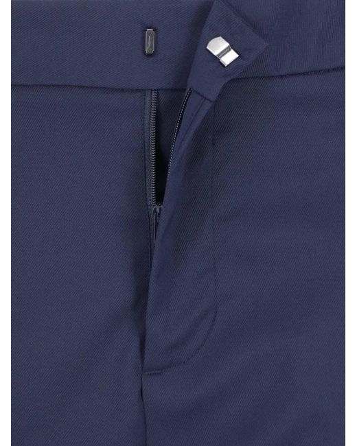 Cruna Blue Bergen Wool Trousers for men