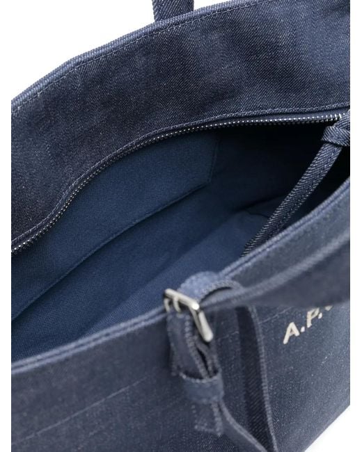 A.P.C. Blue Small Drummer Tote Bag
