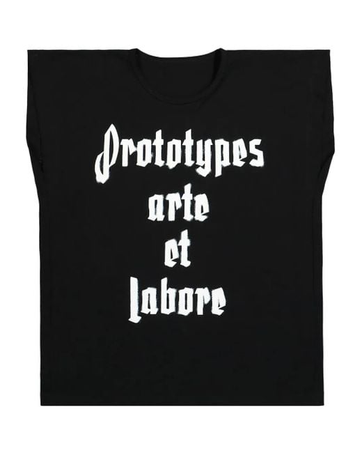 PROTOTYPES Black Logo-Print T-Shirt for men
