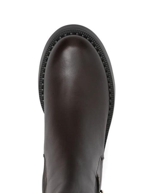 Ferragamo Black 40Mm Buckle-Detail Boots