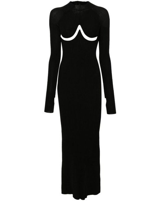 Dion Lee Black Double-underwire Ribbed-knit Dress