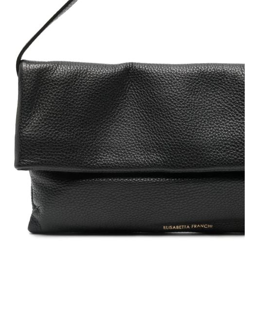 Elisabetta Franchi Black Flap Tote Bag