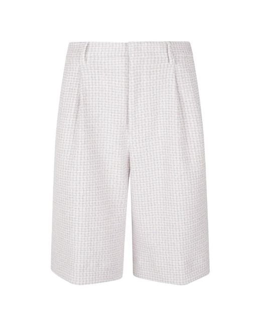 Tagliatore White Short Plissé En Bouclé