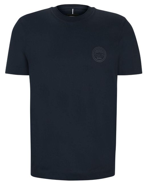 Boss T-shirt Met Logoprint in het Blue voor heren
