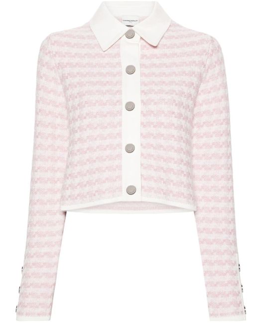 Claudie Pierlot Pink Cropped Bouclé Jacket