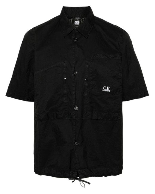 Camisa con logo estampado C P Company de hombre de color Black