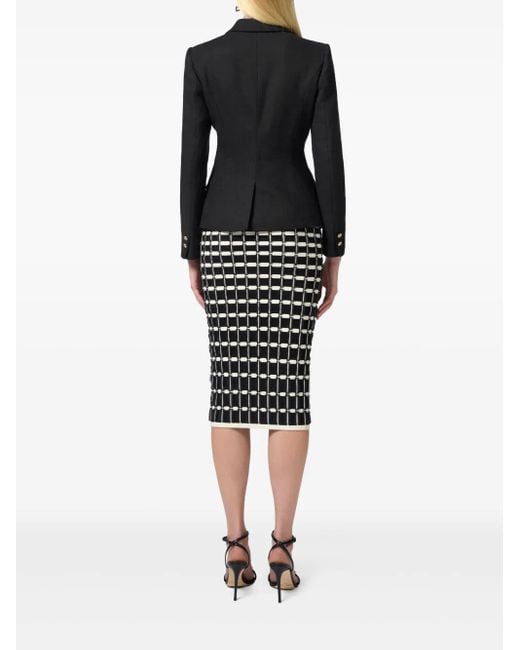 Elisabetta Franchi Black Double-Breasted Jacket With Flap Pockets