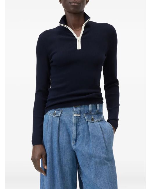 Closed Blue Halfzip Longsleeve Sweater