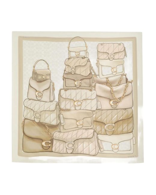 COACH Natural Tabby Silk Scarf