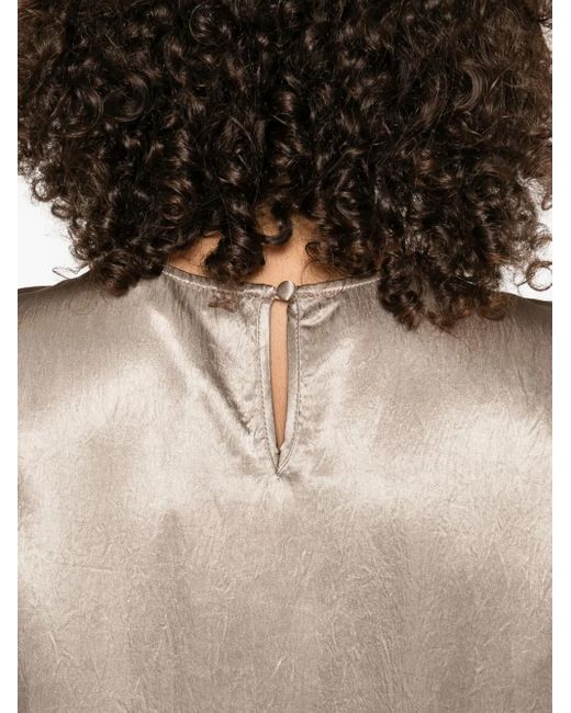 Jonathan Simkhai Natural Satin Short-Sleeve Blouse