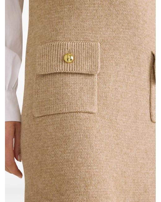 Cinq À Sept Natural Vivianne Pocket V-Neck Mini Dress
