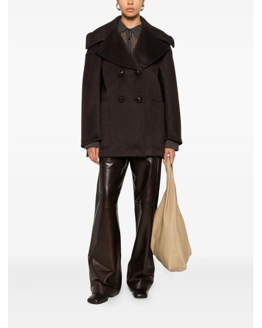 Max Mara Brown Double-Breasted Cashmere Coat