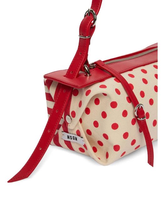 MSGM Pink Polka Dot Shoulder Bag