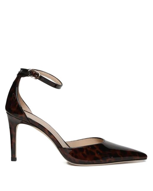 Stuart Weitzman Metallic 85Mm Ankle Strap Pointed Pumps