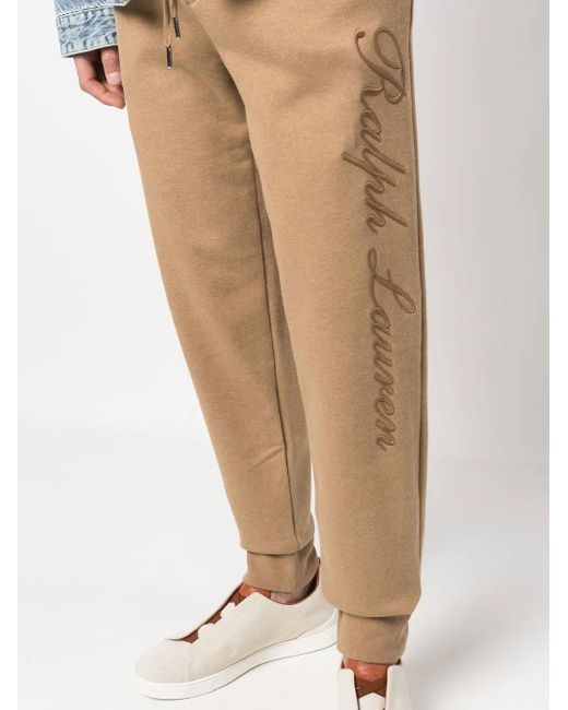 Ralph Lauren Natural Logo-Embroidered Track Pants for men
