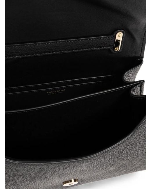 Ferragamo Black Double Gancini Tote Bag