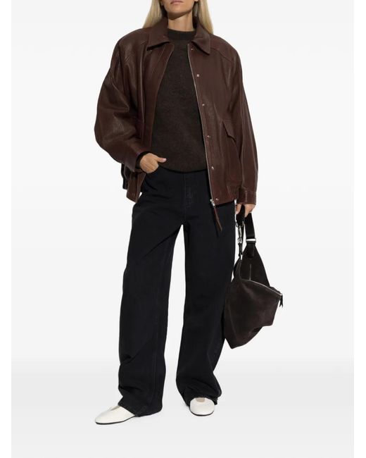 Rohe Brown Grained Leather Jacket