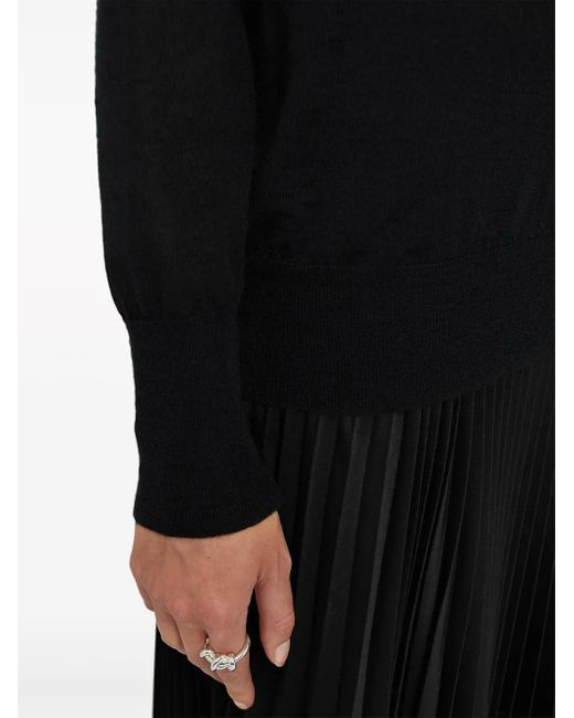 Jil Sander Black V-Neck Cashmere Top