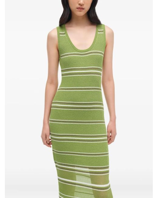 Jonathan Simkhai Green Gestreiftes Mariana Strick-Maxikleid