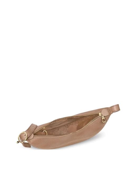 Bandolera Le Foulonné pequeña de piel Longchamp de color Natural