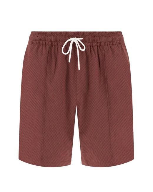 Boggi Red Printed Swim Shorts for men