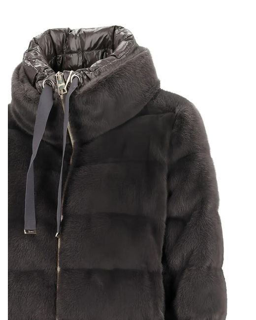 Herno Black Quilted Coat