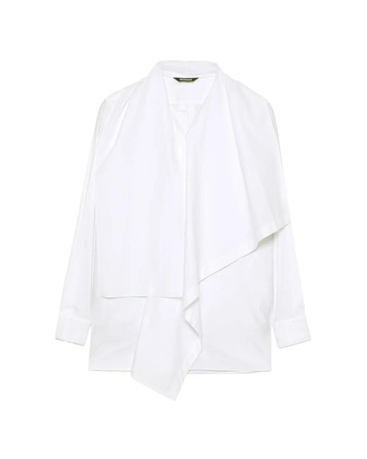 Moohong White Shall-Collar Layered Shirt