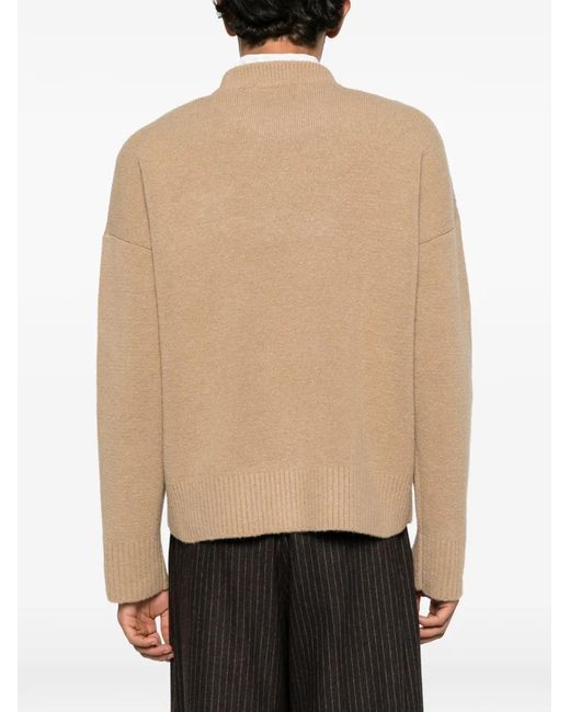 AMI Natural Ami De Coeur Intarsia-Knit Sweater