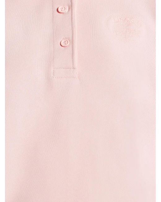 Lacoste Pink Logo-Embossed Cotton Sweatshirt