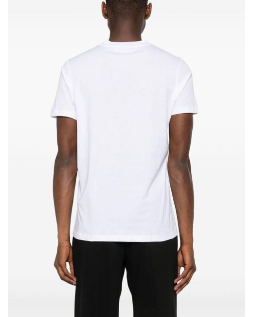 Karl Lagerfeld White Logo-tape Cotton T-shirt for men