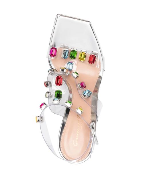 Sandali Con Decorazione di Gianvito Rossi in Metallic