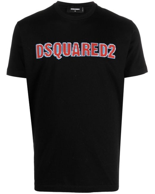 DSquared² Logo-print Cotton T-shirt in het Black voor heren