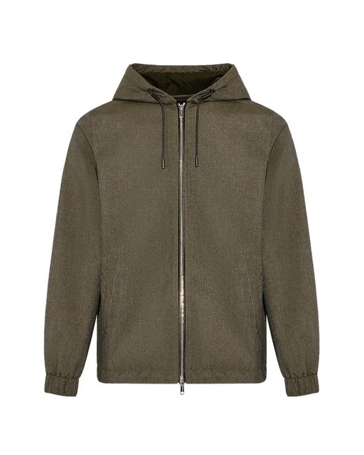 Yves Salomon Green Hooded Jacket for men