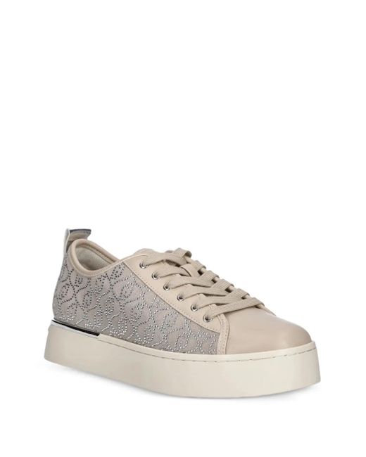 Liu Jo Gray Metallic-Accent Perforated Sneakers