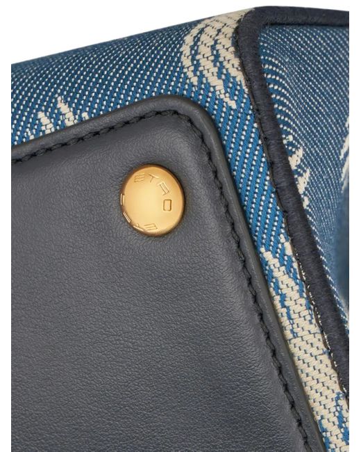 Etro Blue Medium Vela Denim Shoulder Bag
