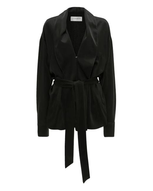 Wrap-Belt Blouse Victoria Beckham en coloris Black