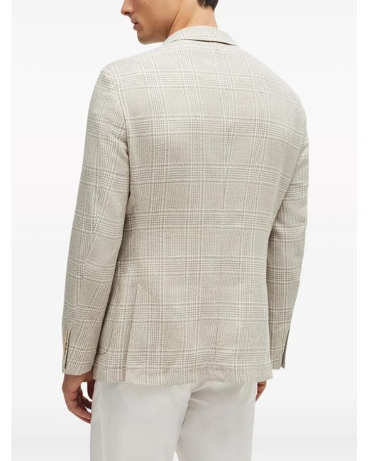 Boss Natural Plaid Cupro Blazer for men