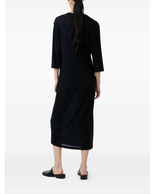 Studio Nicholson Black Milner Crew-Neck Midi Dress
