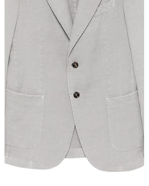 Dell'Oglio Gray Patch-Pockets Blazer for men