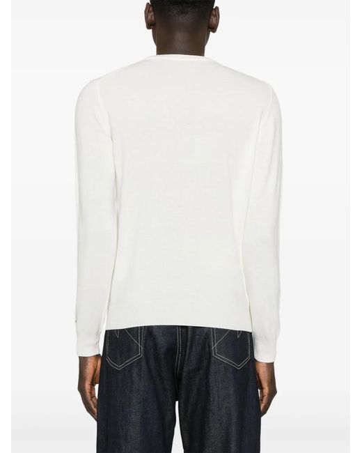 Woolrich White Wool Sweater for men