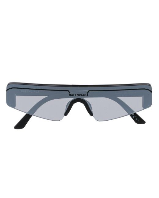 Balenciaga Black Ski Rectangular-frame Sunglasses